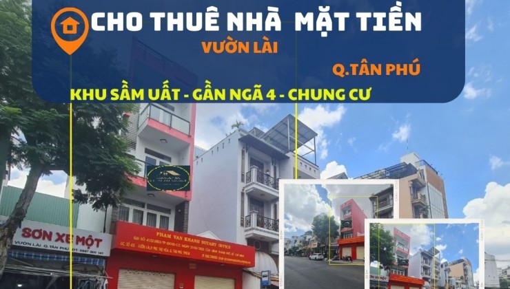 Cho thuê nhà Mặt Tiền Vườn Lài 136m2, 2 LẦU - NGANG 8M